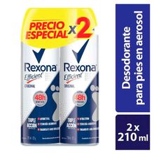 Desodorante REXONA efficient aerosol original 2 unds x210 ml c/u precio especial