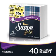 Pañuelo SUAVE GOLD bolsillo precio especial 4 paquetes x10 unds c/u
